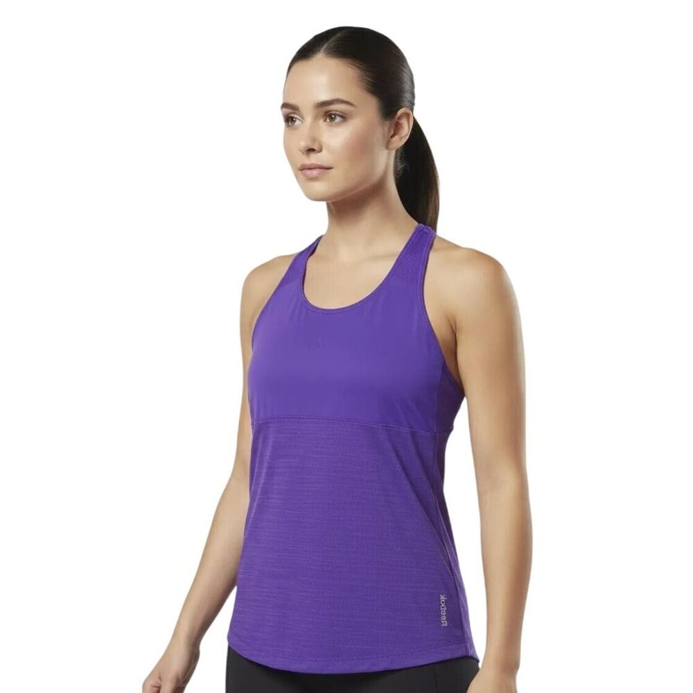 Reebok Women's Blue Mesh Racer Back Yoga Training Athletic Tank Top Size Small‎